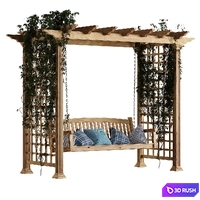 Garden swing pergola 3D Model Vray, Corona