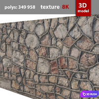 307 Stone Wall 3D Model Vray