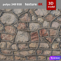 307 Stone Wall 3D Model Vray