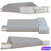 Frame - awning hangar and AHB 3D Model Vray, Corona
