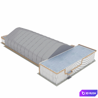 Frame - awning hangar and AHB 3D Model Vray, Corona