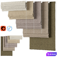 Roman Curtains 80 | Sunbrella | BLEND 3D Model Vray, Corona