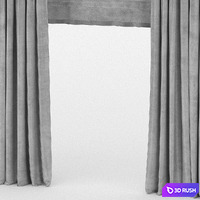 Velvet curtains with roman 3D Model Vray, Corona
