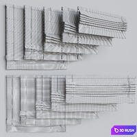 Set of Roman blinds 11 3D Model Vray, Corona