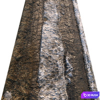 Dirt spring road material with snow 01 3D Model Vray, Corona