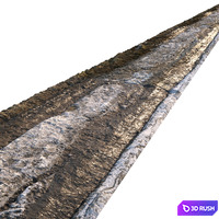 Dirt spring road material with snow 01 3D Model Vray, Corona
