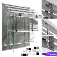 Metal blinds black &amp; gray 3D Model Vray, Corona