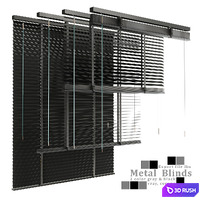 Metal blinds black &amp; gray 3D Model Vray, Corona