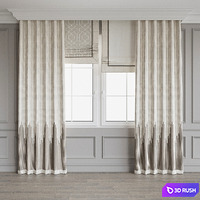 Set of curtains 93 3D Model Vray, Corona