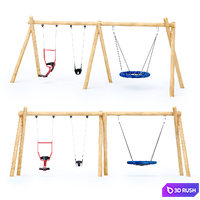 Swing Robinia Kompan + double seat "You and me" 3D Model Corona