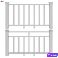 Set of handrails and terrace railing 8 3D Model Vray, Corona