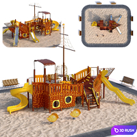 Children playground ship. Boat. Sailboat 3D Model
