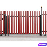 Fencing with Sliding Gates 3D Model Corona