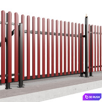 Fencing with Sliding Gates 3D Model Corona
