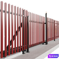 Fencing with Sliding Gates 3D Model Corona