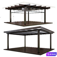 Pergolas 3D Model Vray, Corona