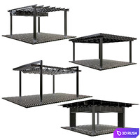 Pergolas 3D Model Vray, Corona