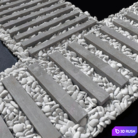 Paving road plate stone pebble n1 / Paving road from slabs with pebbles No. 1 3D Model Vray, Corona