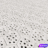 Stone Ngon hole decor n2 / Stone hexagon with holes paving stone decor # 2 3D Model Vray