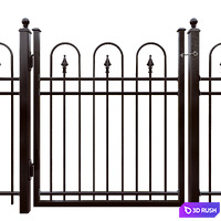 Iron fence set - Hoop and Picket / Puppet Picket / Pool 3D Model Vray, Corona