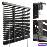 Metal Blinds black 600 in 35mm 3D Model Vray, Corona