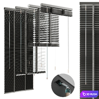 Metal Blinds black 600 in 35mm 3D Model Vray, Corona