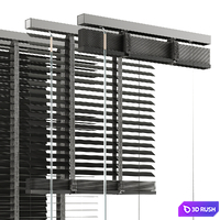Metal Blinds black 600 in 35mm 3D Model Vray, Corona