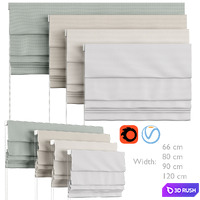Roman Curtains 87 | Pottery Barn | Custom Belgian Linen Cordless Shade Made with Libeco 3D Model Vray, Corona