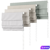 Roman Curtains 87 | Pottery Barn | Custom Belgian Linen Cordless Shade Made with Libeco 3D Model Vray, Corona