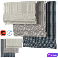 Roman Curtains 90 | Rowing Stripe 3D Model Vray, Corona