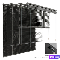Metal Blinds black 1500 in 35mm 3D Model Vray, Corona