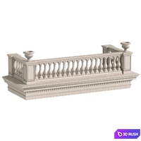 Classic balcony with balustrade. Classic balcony balustrade 3D Model Vray, Corona