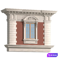Classic facade with rusticated stone. Fasad classical 3D Model Vray, Corona