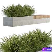 Urban Furniture / Architecture Bench with Plants- Set 12 3D Model Vray, Corona
