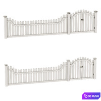 PVC fence 3D Model Corona