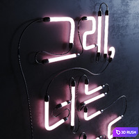 Neon Set 015 Korean Neon Sign 3D Model Corona