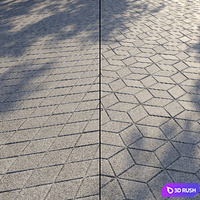 Paving Type 1 Set 15 3D Model Vray, Corona