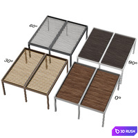 Metal pergola gazebo canopy with roller shutters 3D Model Vray, Corona