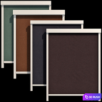 Roller blinds set 3D Model Vray, Corona