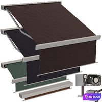 Sliding outdoor awning sun canopy 3D Model Vray, Corona