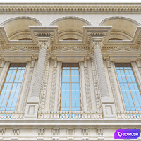 Classic Facade Element 3D Model Vray, Corona