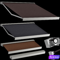 Sliding outdoor awning sun canopy 3D Model Vray, Corona