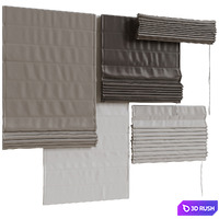 Set of Roman blinds_3 3D Model Vray, Corona