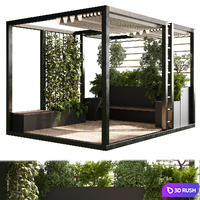 Landscape Furniture with Pergola and Roof garden 03 3D Model Corona