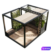 Landscape Furniture with Pergola and Roof garden 03 3D Model Corona