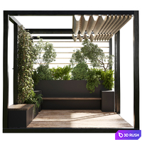 Landscape Furniture with Pergola and Roof garden 03 3D Model Corona