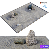 Rock garden 3D Model Vray, Corona