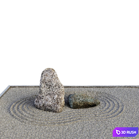 Rock garden 3D Model Vray, Corona