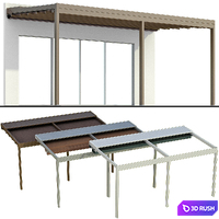 Metal pergola gazebo canopy with awning 3D Model Vray, Corona