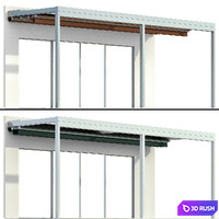 Metal pergola gazebo canopy with awning 3D Model Vray, Corona